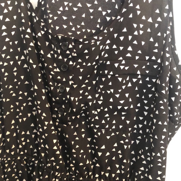 Silk Black patterned mini dress - Picture 2 of 3